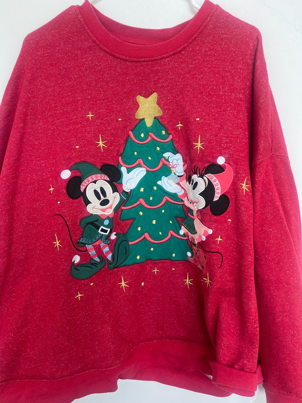 Disney Christmas Sweater- embroidered, cotton crew neck